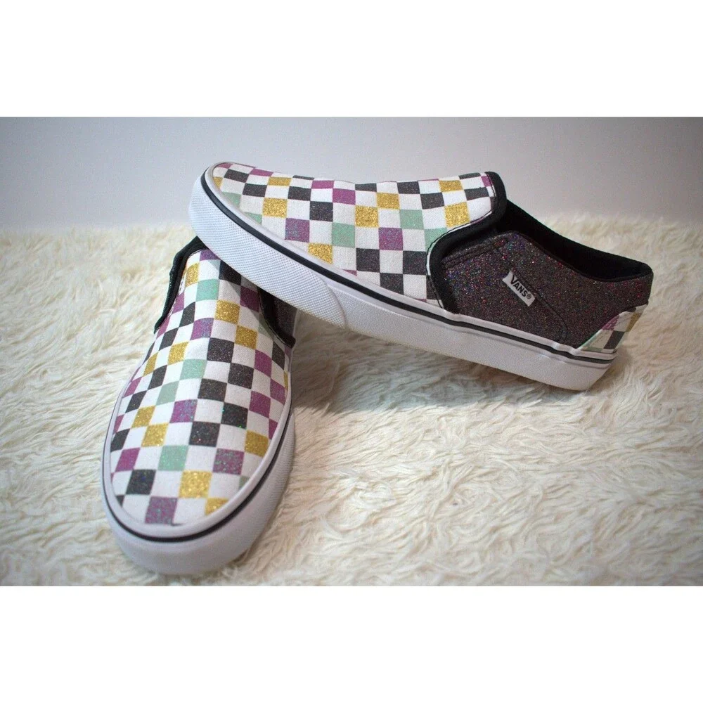 Vans Glitter Checkerboard Slip-On (Special Edition) (VVN0A4UHZ3V6) Women's Sz 9
